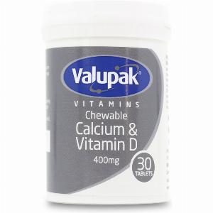 Valupak Calcium  Vitamin D 400mg 30 Tablets
