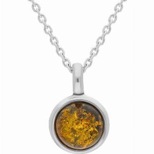 13mm Round Baltic Amber Pendant in Sterling Silver Was 169 Now 8450