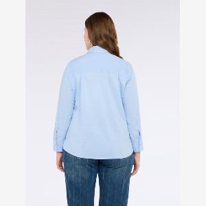 Fiorella Rubino Camicia in cotone stretch Donna Azzurro Taglia 47 56 IT