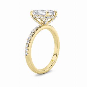Aurelia Half Coverage Hidden Halo Emerald Cut Lab Grown Diamond Engagement Ring  14K Yellow Gold 1 13 CT TW