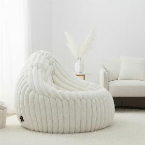 Enjoy 18 Discount on Plush Ribbed Faux Fur Bean Bag Chair