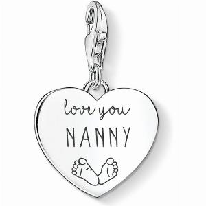 THOMAS SABO Charm Club Silver Love You Nanny Heart Charm For Women