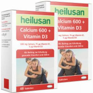 Heilusan Calcium 600  Vitamin D3 2Monatspackung 2x48 Tabletten