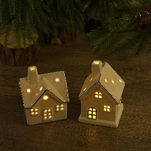 Porcelain House Night Light  Set of 2