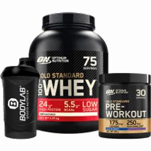 100 Whey Gold Standard 2270g  Gold Standard PreWorkout 330g  Bodylab24 Shaker GRATIS