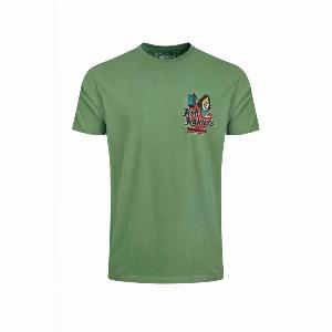 Weird Fish Fish Fighters Back Print Artist TShirt Artichoke Green Size 2XL