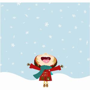 30 Rabatt Servietten Fröhliches Mädchen im Schnee  5er Set