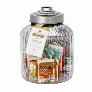 Twinings Superblends Selection Filled Jar  70 Tea Bags  Large Ribbed Glass Jar  Filled With A Range of Infusion Tea  Wellness Tea Gift