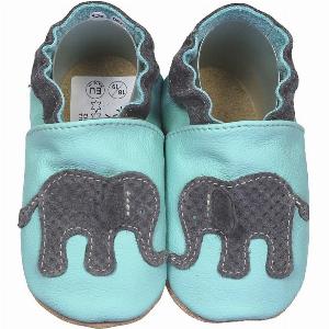 Hellblaue Lauflernschuhe mit Elefantenmotiv für Kleinkinder