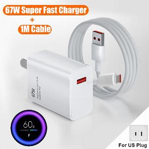 Caricabatterie 67W per Xiaomi Mi 12 12T 13 Pro Ultra Lite USB C Caricatore Redmi Note 11 12 Turbo Poco F5 X5 Pro Caricatore rapido US 67W Charger