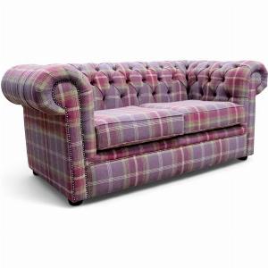 Chesterfield Tartan 2 Seater Sofa Balmoral Amethyst Fabric