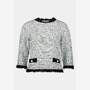 27 Rabatt auf BETTY  CO Strickpullover mit Fransen in WeißSchwarz