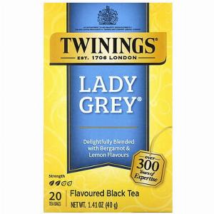 Twinings Flavored Black Tea Lady Grey  20 Tea Bags 141 oz 40 g