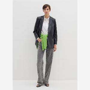 Stefanel  Blazer doppiopetto effetto lucido Donna Nero Taglia 48