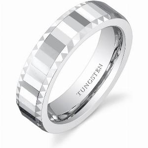 Enjoy 71 Discount Mens 5mm Tungsten Ring with Faceted Mirror Finish