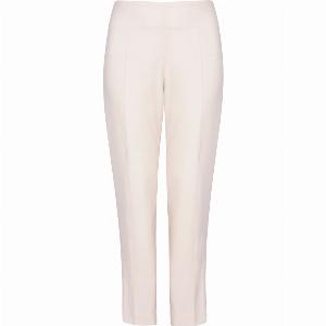 Cream Narrow Tuxedo Trousers with Silk Grosgrain Ribbon Stripe Phoebe