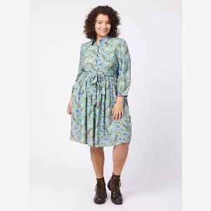 Joanie Clothing Andi Illustrated Dinosaur Print Shirt Dress US 16