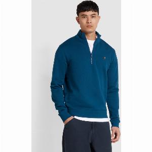 Enjoy 43 Discount on Kelly Quarter Zip Sweatshirt in Sailor Blue