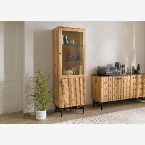 Vitrine en bois dAcacia 60x40x180 naturel laqué  LONDON 115