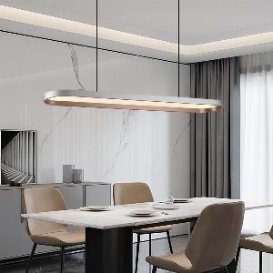 Contemporary GrayBrown Elliptical Dimmable Pendant Light
