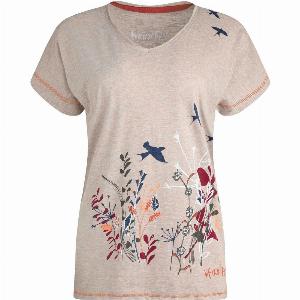 Weird Fish Swirling Swallows Organic Cotton Printed TShirt Sand Dune Size 14