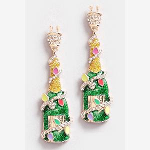 Yours Boucles Doreilles Fantaisie En Forme De Bouteille Doréesize One Size