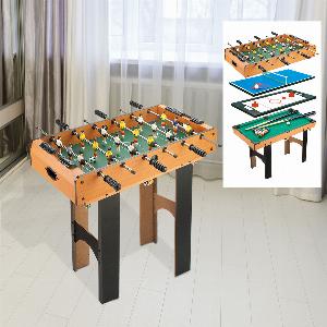 HOMCOM Table multi jeux 4 en 1 babyfoot billard air hockey pingpong avec accessoires en bois 92L x 78l x 80H cm