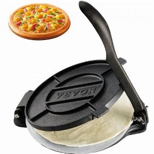 VEVOR TortillaPresse 20 cm Taco Presse Robuste GusseisenTortilladoraPresse Vorgewürzte Tortilla Maker Tortilla Hersteller mit 100 Stk Pergamentpapier Teigmaschine für MehlTortilla Schwarz