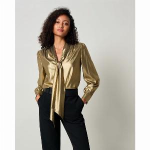 Sconto del 15 su camicia in seta LILYSILK con dettagli in oro XL