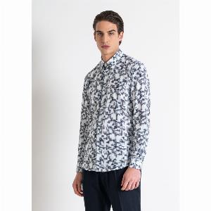 Camicia slim fit Napoli in cotone stampato ora a 3960 sconto 20