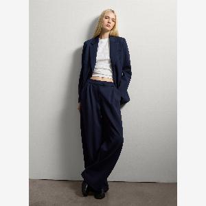 Sconto del 40% su pantaloni palazzo Stefanel blu navy taglia 48 8057914333276