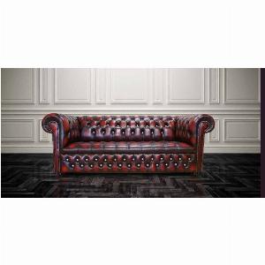Get 50 Discount on Chesterfield Crystallised Diamond Oxblood Leather Sofa