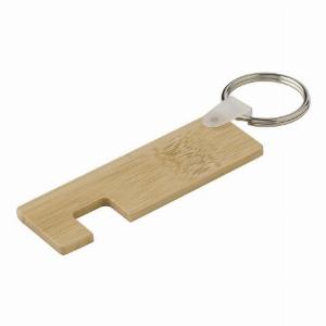 Promotional Bamboo key holder with phone holder Orlando  brown  branded with your logo