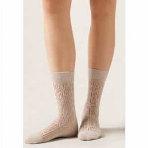 Calzedonia Chaussettes ajourées Femme Naturel Taille TAILLE UNIQUE