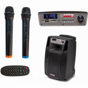 GLOBAL NET Sconto del 13% su diffusore attivo Audiodesign M2 con 2 microfoni wireless