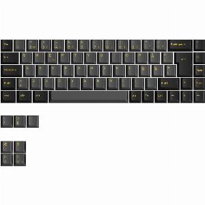 Get 50 Discount on Black and Gold ISO Nordic Keycap Set 76 Keys