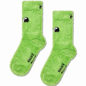 Kids Fluffy Crew Socks  Fuzzy Grinch Socks
