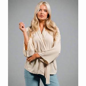 Cream Soft Belted Jacket  Size L