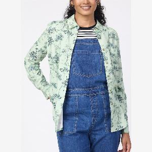 Joanie Clothing Sharon Tree Print Oversized Shirt US 18