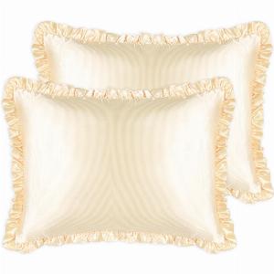 Buttercup Collection Silver Cloud Satin Frilly Pillowcase Twin Pack 40