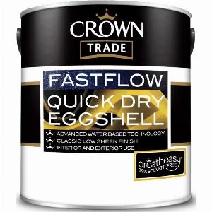 Enjoy 17 Discount on Crown Trade Fastflow Quick Dry Eggshell White 25L