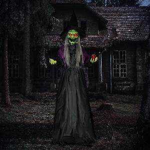 HOMCOM 180cm HalloweenHexe mit LED Sound und verstellbaren Armen jetzt für 6890  erhältlich