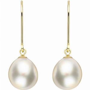 Enjoy 25 Discount on 18ct Yellow Gold 9mm White Pearl Drop Earrings