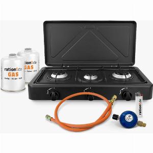 Gaskocher 3flammig Campingkocher Set inkl Gaskartuschen und Zubehör