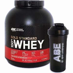Optimum Nutrition 100 Whey Gold Standard 2270g Angebot  ABE HIIT Shaker