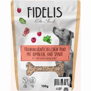 Mini Beef Training Bones with Raspberries and Spinach 100g