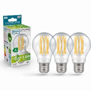 Crompton GLS LED Light Bulb UltraEfficient E27 38W 60W Eqv Warm White 3Pack AClass Clear