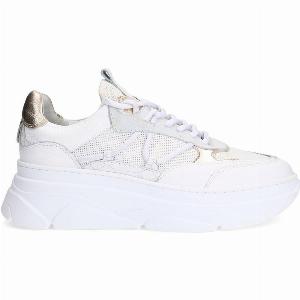 Sichern Sie sich 17  Rabatt auf weiße Ledersneaker mit MetallicAkzenten