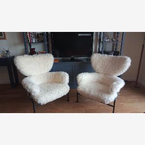 Paire de fauteuils lounge PL19 en laine par Franco Albini et Franca Helg Poggi