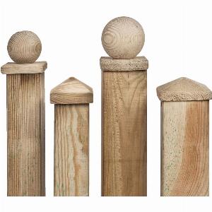 Wooden Fence Post Cap Ball and Plate 100x100cm